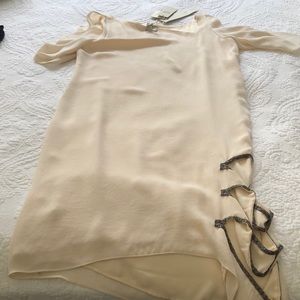 Max Azria White Cream Dress with Beading